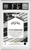 Victor Wembanyama from the 2023-24 Panini NBA Hoops set graded by Arena Club and given an overall grade of 9.5.