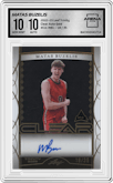 Matas Buzelis from the 2022-23 Leaf Trinity set featuring a Gold parallel graded by Arena Club and given an overall grade of 10.