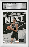 Victor Wembanyama from the 2023-24 Panini NBA Hoops set graded by Arena Club and given an overall grade of 10.