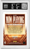 Victor Wembanyama from the 2023-24 Panini NBA Hoops set graded by Arena Club and given an overall grade of 9.5.