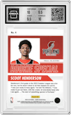 Scoot Henderson from the 2023-24 Panini NBA Hoops set graded by Arena Club and given an overall grade of 10.