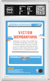 Victor Wembanyama from the 2023-24 Panini Donruss set graded by Arena Club and given an overall grade of 9.