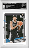 Victor Wembanyama from the 2023-24 Panini Donruss set graded by Arena Club and given an overall grade of 9.