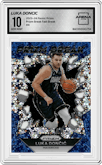 Luka Doncic from the 2023-24 Panini Prizm set featuring a Fast Break parallel graded by Arena Club and given an overall grade of 10.