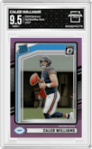 Caleb Williams from the 2024 Donruss set featuring a Pink parallel graded by Arena Club and given an overall grade of 9.5.
