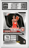 Zaccharie Risacher from the 2024-25 Panini Prizm Monopoly set featuring a Brown Prizm parallel graded by Arena Club and given an overall grade of 10.