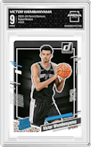Victor Wembanyama from the 2023-24 Panini Donruss set graded by Arena Club and given an overall grade of 9.