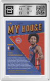 Cade Cunningham from the 2021-22 Panini Donruss Optic set featuring a Purple parallel graded by Arena Club and given an overall grade of 10.