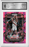 Shaedon Sharpe from the 2022-23 Panini Prizm  set featuring a Pink Ice parallel graded by Arena Club and given an overall grade of 10.