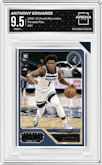 Anthony Edwards from the 2020-21 Panini Chronicles set featuring a Pink parallel graded by Arena Club and given an overall grade of 9.5.