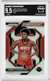 Amen Thompson from the 2023-24 Panini Prizm set featuring a Silver Prizm parallel graded by Arena Club and given an overall grade of 9.5.