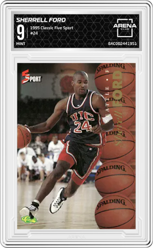 Sherrell Ford from the 1995 Classic Five Sport set graded by Arena Club and given an overall grade of 9.