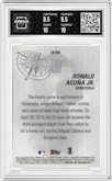 Ronald Acuna Jr. from the 2018 Topps Chrome Update  set graded by Arena Club and given an overall grade of 9.
