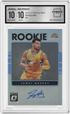 Jamal Murray from the 2016-17 Panini Donruss Optic set featuring a Holo parallel graded by Arena Club and given an overall grade of 10.