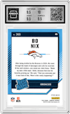 Bo Nix from the 2024 Donruss set featuring a Pink parallel graded by Arena Club and given an overall grade of 10.