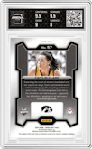 Caitlin Clark from the 2024 Panini Prizm Draft Picks set featuring a Silver parallel graded by Arena Club and given an overall grade of 8.5.