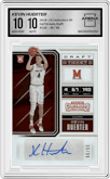 Kevin Huerter from the 2018-19 Panini Contenders Draft Picks set featuring a Ticket Draft parallel graded by Arena Club and given an overall grade of 10.