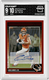 Cole Kmet from the 2024 Panini Score set featuring a Red Zone parallel graded by Arena Club and given an overall grade of 9.
