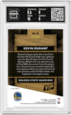 Kevin Durant from the 2019 Panini The National VIP set featuring a Red Wave Prizm parallel graded by Arena Club and given an overall grade of 9.5.