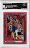 Kevin Durant from the 2019 Panini The National VIP set featuring a Red Wave Prizm parallel graded by Arena Club and given an overall grade of 9.5.