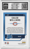 Caleb Williams from the 2024 Donruss set featuring a Red Pandora parallel graded by Arena Club and given an overall grade of 10.