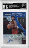 Kevin Porter Jr. from the 2019-20 Panini Prizm set featuring a Blue Shimmer Prizm parallel graded by Arena Club and given an overall grade of 9.