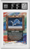 Sam LaPorta from the 2024 Donruss set graded by Arena Club and given an overall grade of 9.