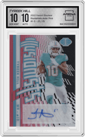 Tyreek Hill from the 2022 Panini Illusions set featuring a Pink parallel graded by Arena Club and given an overall grade of 10.