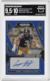 Cooper DeJean from the 2024 Panini Prizm Draft Picks set featuring a Blue parallel graded by Arena Club and given an overall grade of 9.5.