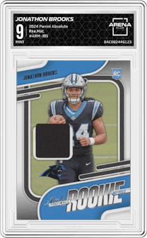Jonathon Brooks from the 2024 Panini Absolute set graded by Arena Club and given an overall grade of 9.