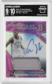 Caris LeVert from the 2016-17 Panini Spectra set featuring a Pink parallel graded by Arena Club and given an overall grade of 9.
