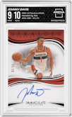 Johnny Davis  from the 2023-24 Panini Immaculate Collection set featuring a Red parallel graded by Arena Club and given an overall grade of 9.