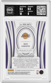 Max Christie from the 2023-24 Panini Immaculate Collection set featuring a Red parallel graded by Arena Club and given an overall grade of 9.
