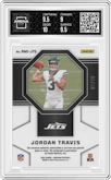 Jordan Travis from the 2024 Panini Obsidian set featuring a Molten FOTL parallel graded by Arena Club and given an overall grade of 9.5.