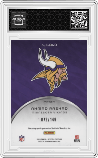 Ahmad Rashad from the 2024 Panini Spectra set graded by Arena Club.