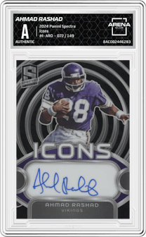 Ahmad Rashad from the 2024 Panini Spectra set graded by Arena Club and given an overall grade of 0.