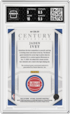 Jaden Ivey from the 2023-24 Panini National Treasures set featuring a Prime parallel graded by Arena Club and given an overall grade of 9.