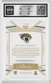 Trevor Lawrence from the 2023 Panini Flawless set graded by Arena Club and given an overall grade of 10.