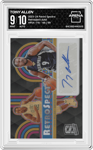 Tony Allen from the 2023-24 Panini Spectra set graded by Arena Club and given an overall grade of 9.