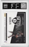Caris LeVert from the 2018-19 Panini Noir set featuring a Color parallel graded by Arena Club and given an overall grade of 9.