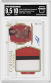 Ayo Dosunmu from the 2021-22 Panini National Treasures set featuring a Prime parallel graded by Arena Club and given an overall grade of 9.5.