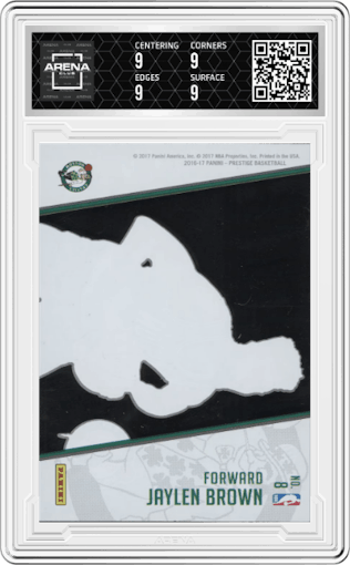 Jaylen Brown from the 2016-17 Panini Prestige  set graded by Arena Club and given an overall grade of 9.