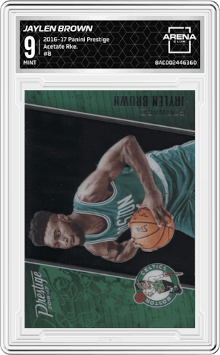 Jaylen Brown from the 2016-17 Panini Prestige  set graded by Arena Club and given an overall grade of 9.