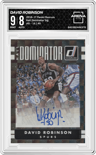 David Robinson from the 2016-17 Panini Donruss  set graded by Arena Club and given an overall grade of 9.