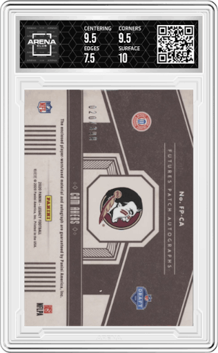 Cam Akers from the 2020 Panini Legacy set graded by Arena Club and given an overall grade of 8.