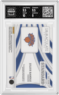 Julius Randle from the 2023-24 Panini Immaculate Collection set graded by Arena Club and given an overall grade of 9.5.