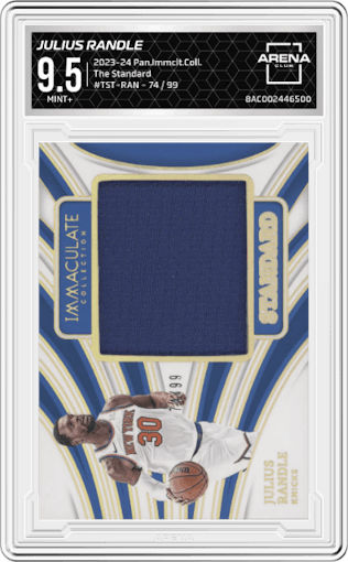 Julius Randle from the 2023-24 Panini Immaculate Collection set graded by Arena Club and given an overall grade of 9.5.