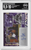 Justin Jefferson from the 2022 Panini Donruss set graded by Arena Club and given an overall grade of 9.5.
