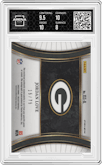 Jordan Love  from the 2023 Panini Select set featuring a White Prizm parallel graded by Arena Club and given an overall grade of 8.5.