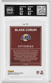 Blake Corum from the 2024 Donruss Optic set graded by Arena Club and given an overall grade of 9.5.